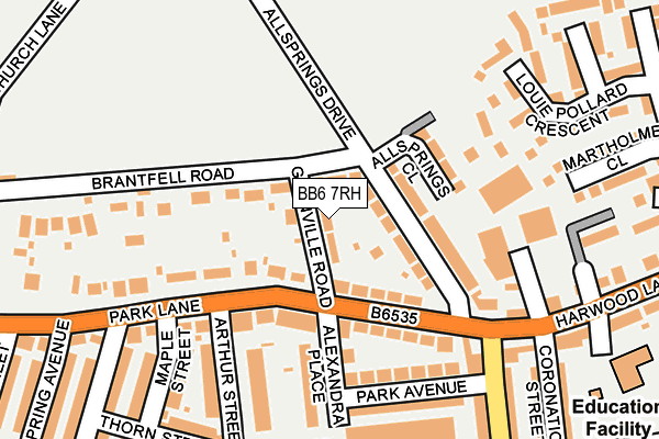 BB6 7RH map - OS OpenMap – Local (Ordnance Survey)