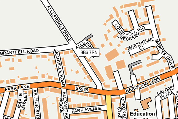BB6 7RN map - OS OpenMap – Local (Ordnance Survey)