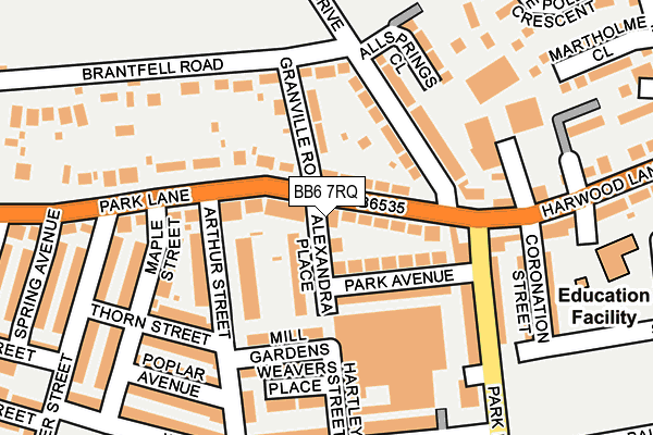 BB6 7RQ map - OS OpenMap – Local (Ordnance Survey)