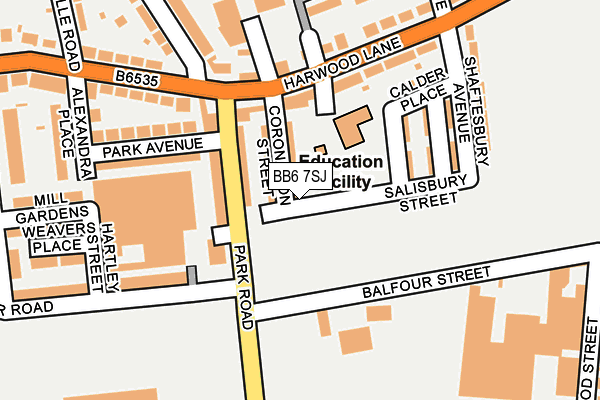 BB6 7SJ map - OS OpenMap – Local (Ordnance Survey)
