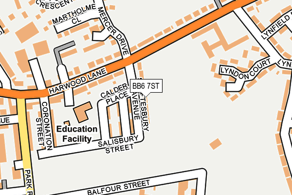 BB6 7ST map - OS OpenMap – Local (Ordnance Survey)