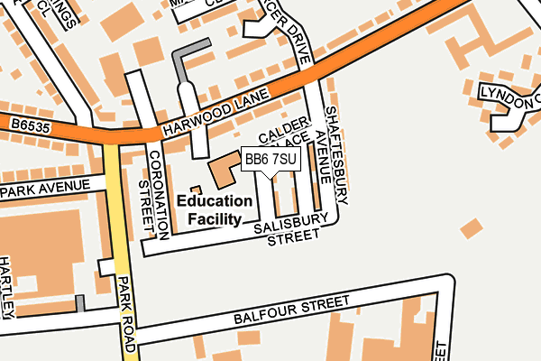 BB6 7SU map - OS OpenMap – Local (Ordnance Survey)