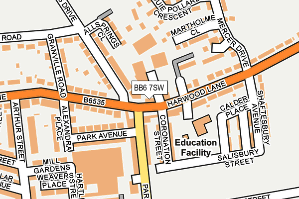 BB6 7SW map - OS OpenMap – Local (Ordnance Survey)