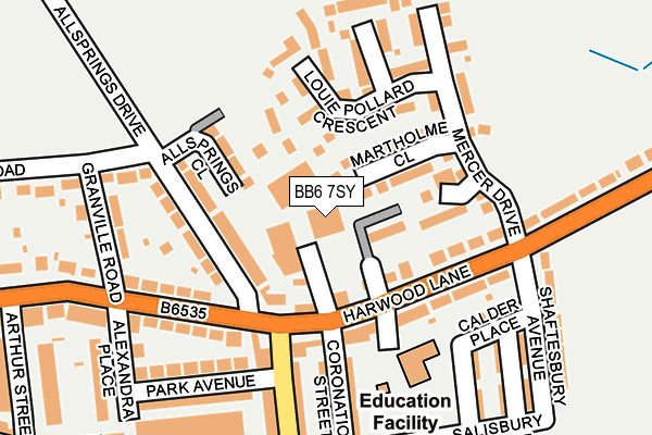 BB6 7SY map - OS OpenMap – Local (Ordnance Survey)