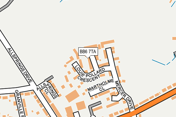 BB6 7TA map - OS OpenMap – Local (Ordnance Survey)