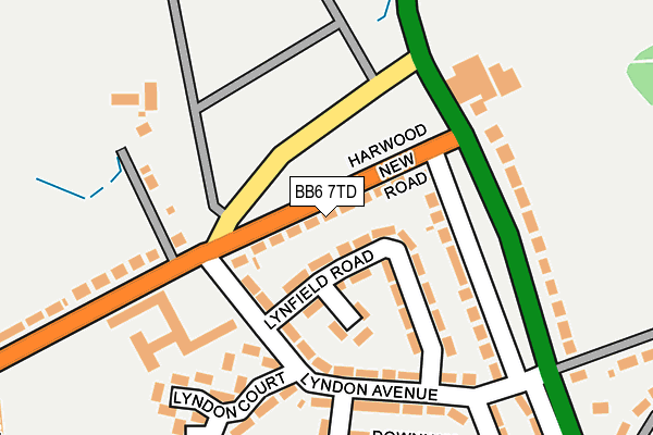 BB6 7TD map - OS OpenMap – Local (Ordnance Survey)