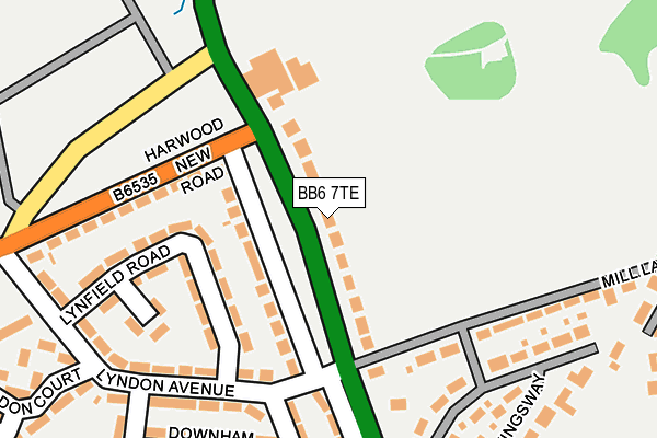 BB6 7TE map - OS OpenMap – Local (Ordnance Survey)