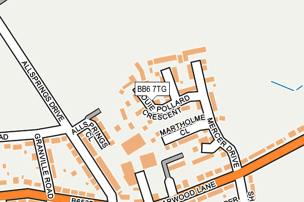 BB6 7TG map - OS OpenMap – Local (Ordnance Survey)