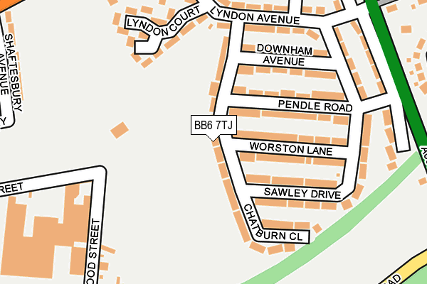 BB6 7TJ map - OS OpenMap – Local (Ordnance Survey)