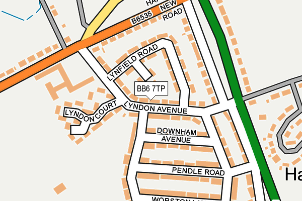 BB6 7TP map - OS OpenMap – Local (Ordnance Survey)