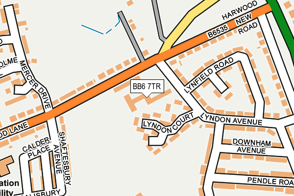 BB6 7TR map - OS OpenMap – Local (Ordnance Survey)