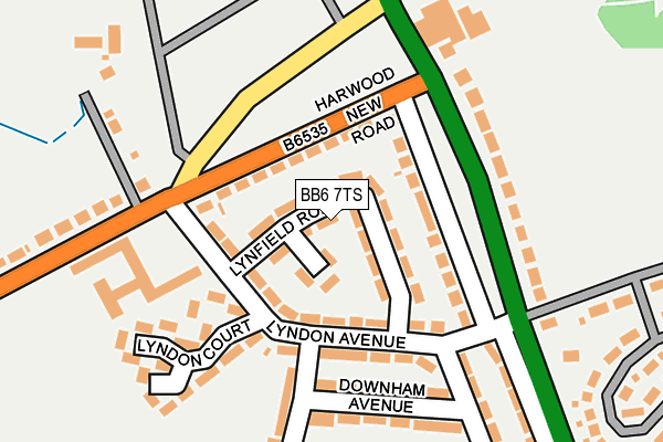 BB6 7TS map - OS OpenMap – Local (Ordnance Survey)