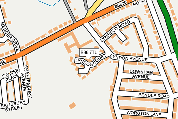 BB6 7TU map - OS OpenMap – Local (Ordnance Survey)