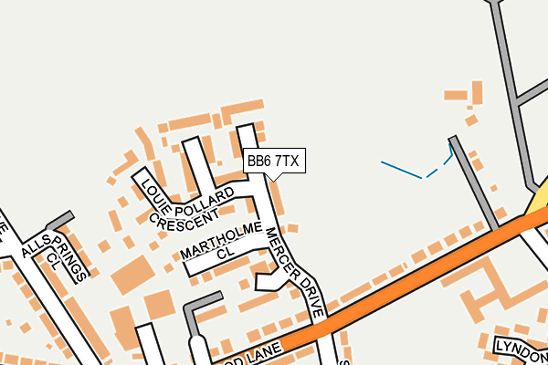 BB6 7TX map - OS OpenMap – Local (Ordnance Survey)