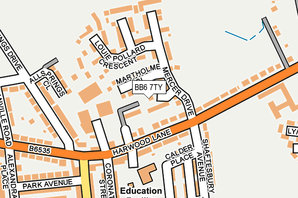 BB6 7TY map - OS OpenMap – Local (Ordnance Survey)