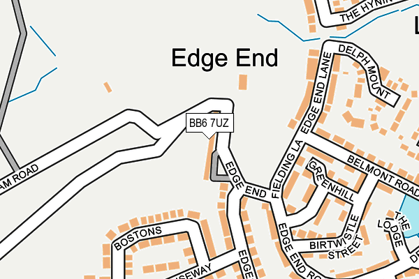 BB6 7UZ map - OS OpenMap – Local (Ordnance Survey)