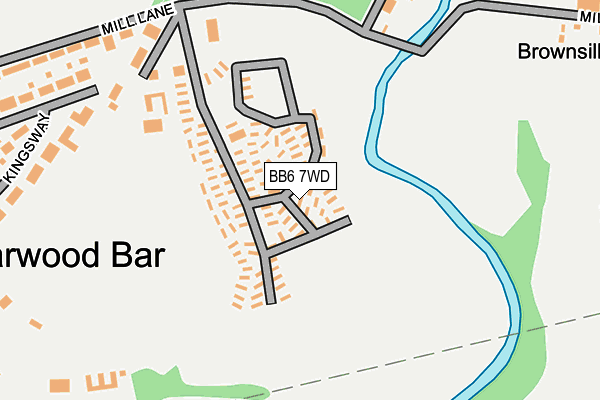 BB6 7WD map - OS OpenMap – Local (Ordnance Survey)