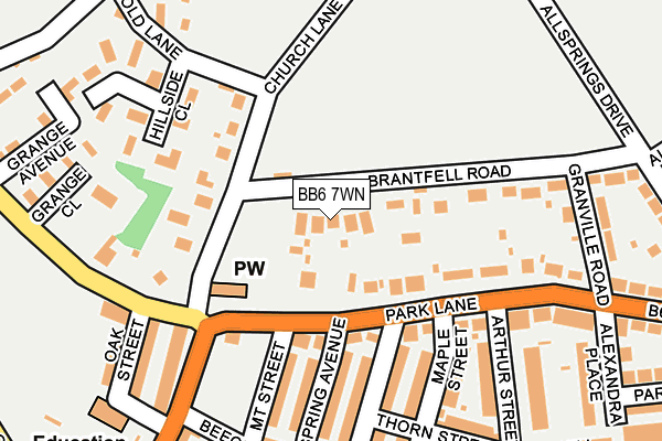 BB6 7WN map - OS OpenMap – Local (Ordnance Survey)