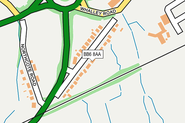 BB6 8AA map - OS OpenMap – Local (Ordnance Survey)