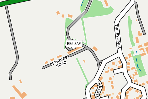 BB6 8AF map - OS OpenMap – Local (Ordnance Survey)