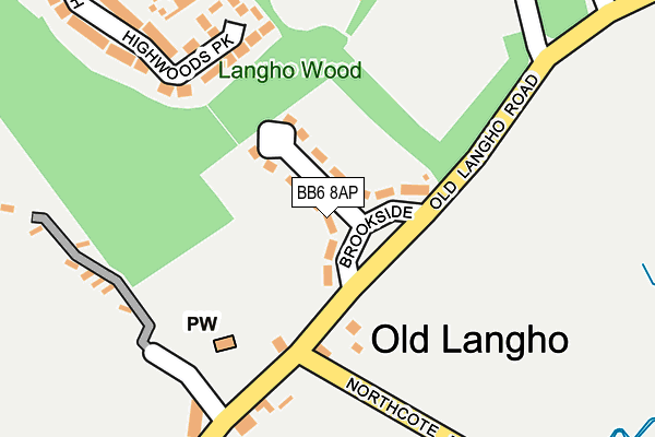 Map of BROOKSIDE (OLD LANGHO) MAINTENANCE LIMITED at local scale