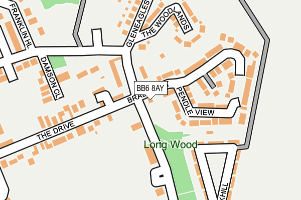 BB6 8AY map - OS OpenMap – Local (Ordnance Survey)