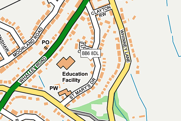 BB6 8DL map - OS OpenMap – Local (Ordnance Survey)