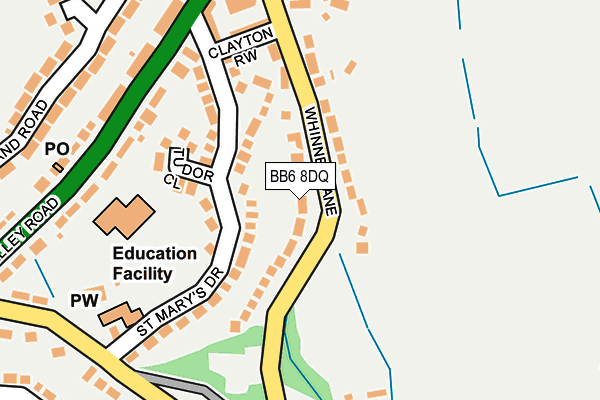 BB6 8DQ map - OS OpenMap – Local (Ordnance Survey)