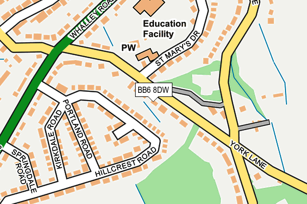 BB6 8DW map - OS OpenMap – Local (Ordnance Survey)