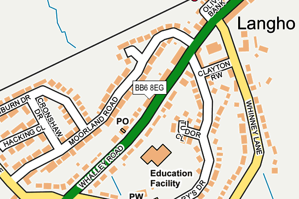 BB6 8EG map - OS OpenMap – Local (Ordnance Survey)