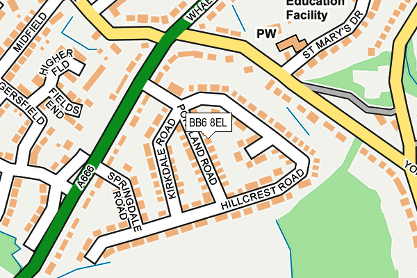 BB6 8EL map - OS OpenMap – Local (Ordnance Survey)