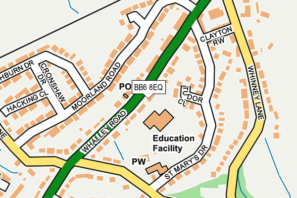 BB6 8EQ map - OS OpenMap – Local (Ordnance Survey)