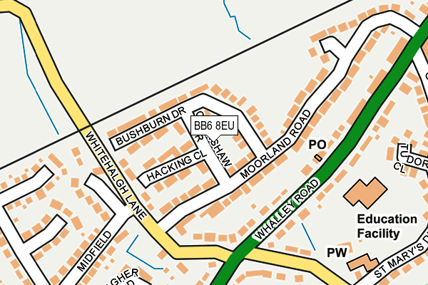 BB6 8EU map - OS OpenMap – Local (Ordnance Survey)