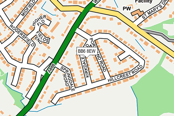 BB6 8EW map - OS OpenMap – Local (Ordnance Survey)