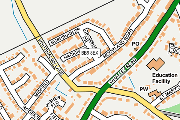 BB6 8EX map - OS OpenMap – Local (Ordnance Survey)