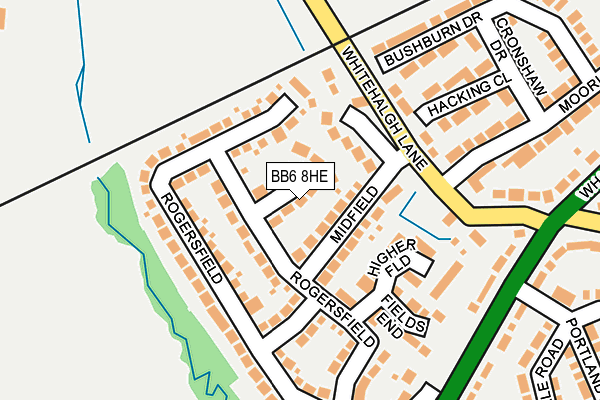 BB6 8HE map - OS OpenMap – Local (Ordnance Survey)