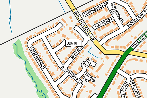 BB6 8HF map - OS OpenMap – Local (Ordnance Survey)