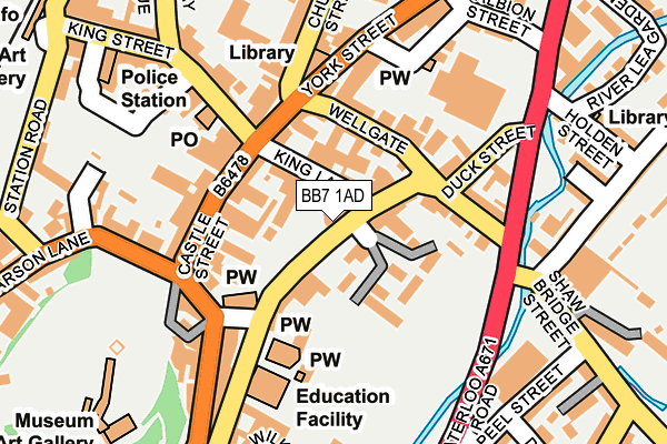 BB7 1AD map - OS OpenMap – Local (Ordnance Survey)