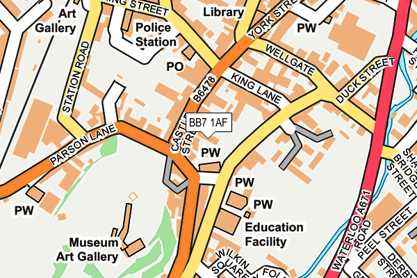 BB7 1AF map - OS OpenMap – Local (Ordnance Survey)