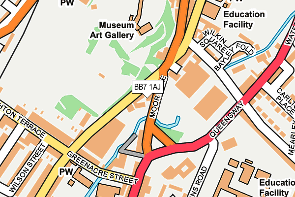 BB7 1AJ map - OS OpenMap – Local (Ordnance Survey)