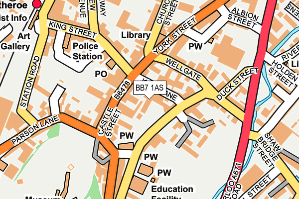 BB7 1AS map - OS OpenMap – Local (Ordnance Survey)