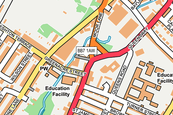 BB7 1AW map - OS OpenMap – Local (Ordnance Survey)