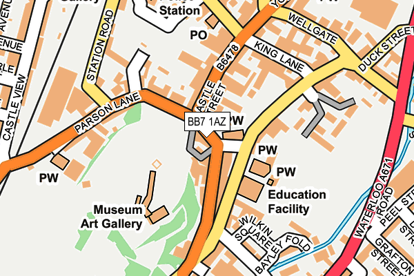 BB7 1AZ map - OS OpenMap – Local (Ordnance Survey)
