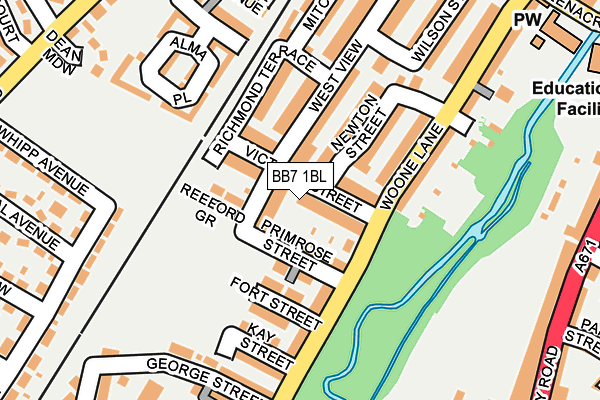 BB7 1BL map - OS OpenMap – Local (Ordnance Survey)