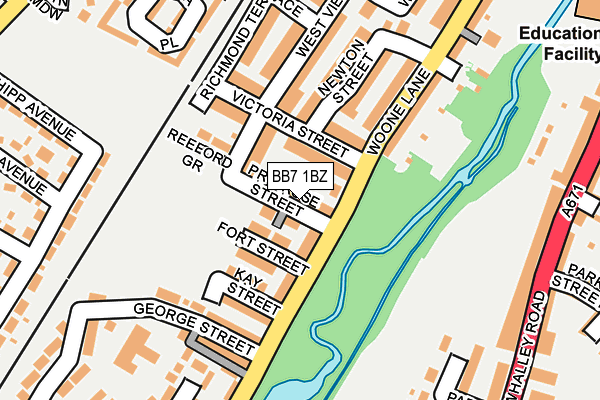 BB7 1BZ map - OS OpenMap – Local (Ordnance Survey)