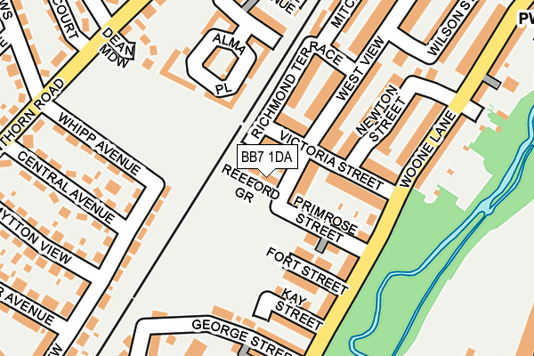 BB7 1DA map - OS OpenMap – Local (Ordnance Survey)