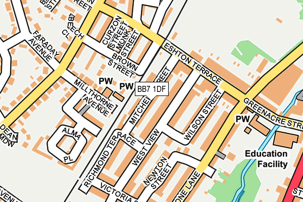 BB7 1DF map - OS OpenMap – Local (Ordnance Survey)