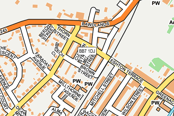 BB7 1DJ map - OS OpenMap – Local (Ordnance Survey)