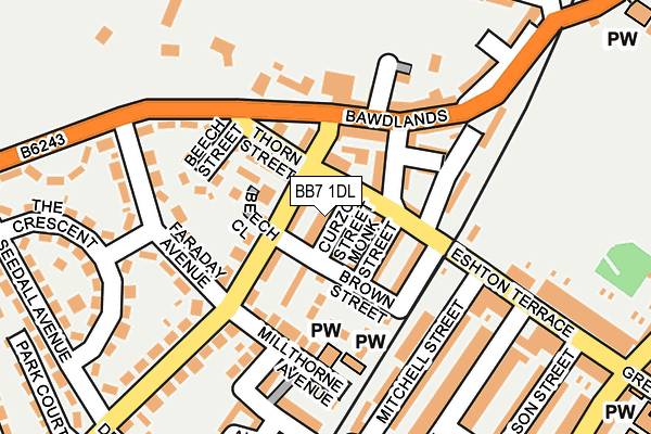 BB7 1DL map - OS OpenMap – Local (Ordnance Survey)