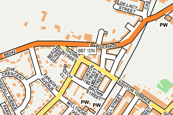 BB7 1DN map - OS OpenMap – Local (Ordnance Survey)